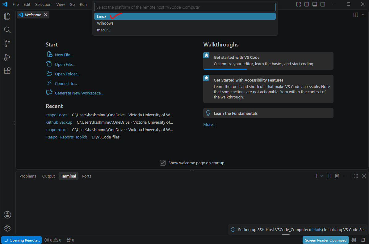 VS Code Remote Host